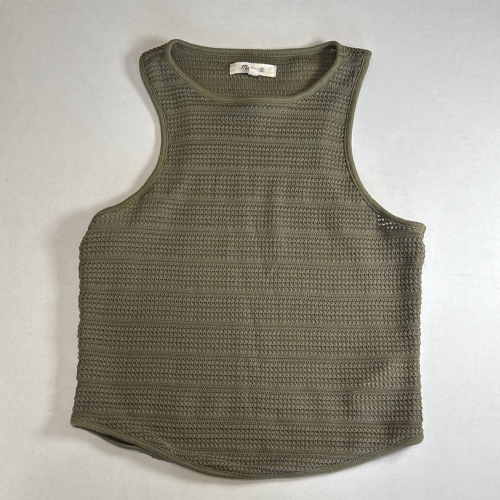 Madewell Sage Green Textured Knit Tank